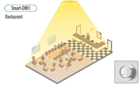 LEDbay Smart-DIM 1 system for Restaurant